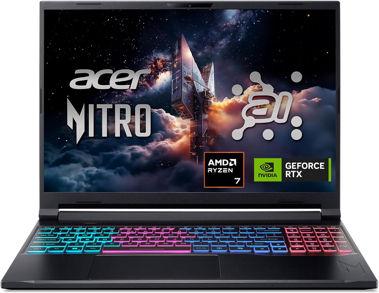 Acer Nitro V 16S AI Gaming Laptop | NVIDIA GeForce RTX 5060 GPU | AMD Ryzen 7 260 Processor | 16 WUXGA IPS 180Hz Display | 32GB DDR5 | 1TB Gen 4 SSD | Wi-Fi 6 | ANV16S-41-R2AJ