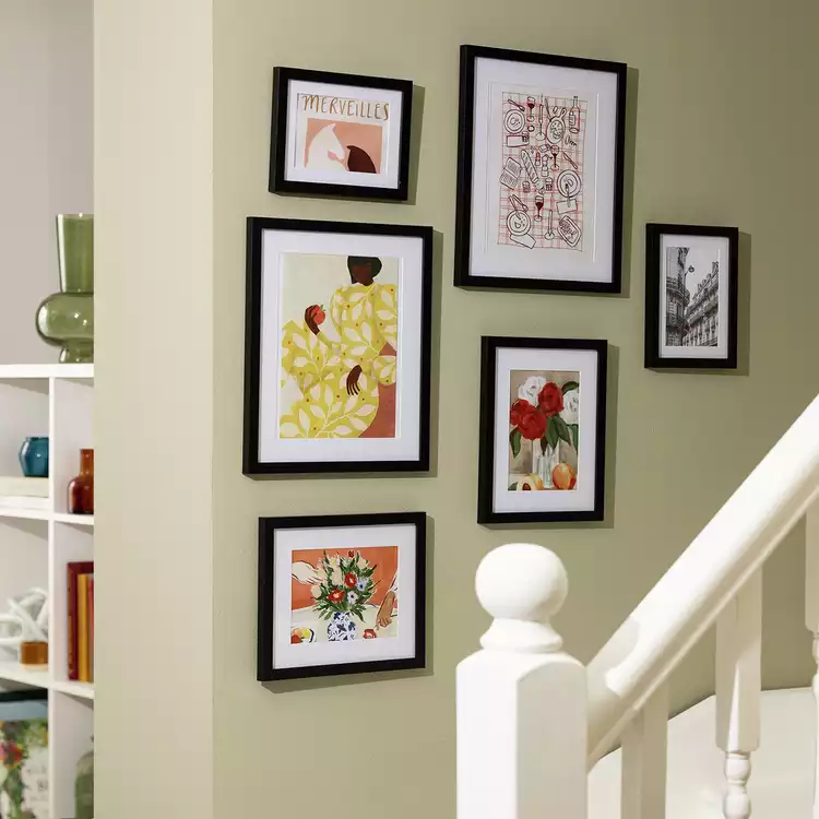 Habitat Black Wooden 6 Pack Picture Frames -Mixed Sizes