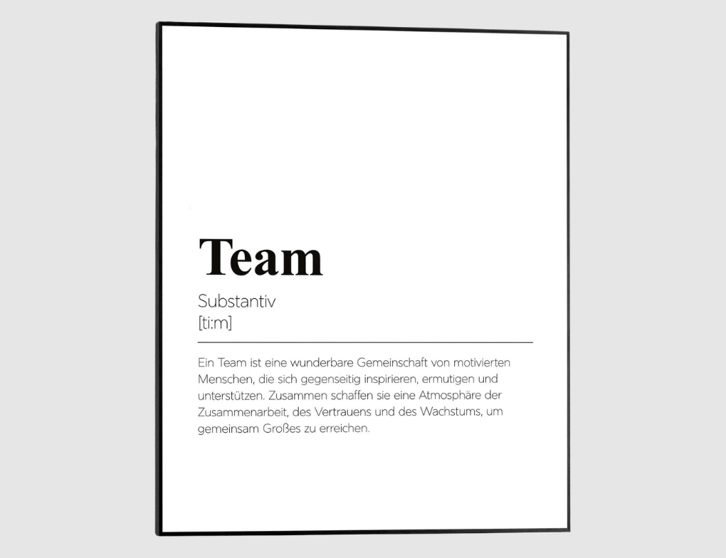 Bild Slim Frame Black Team 40x50cm