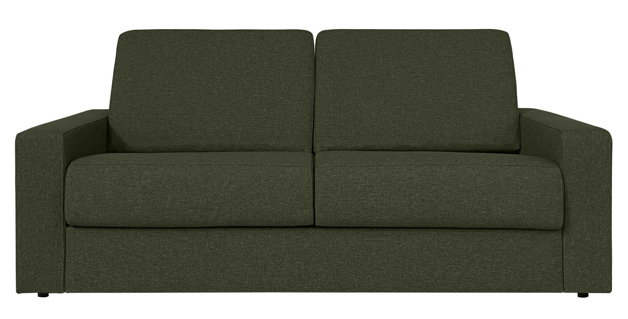 VIGGO - Canapé convertible 3 places  en tissu kaki