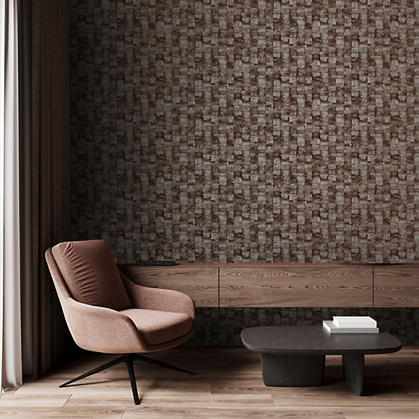 Origin Wallcoverings papier peint à texture brun foncé 53 cm x 10.05 m