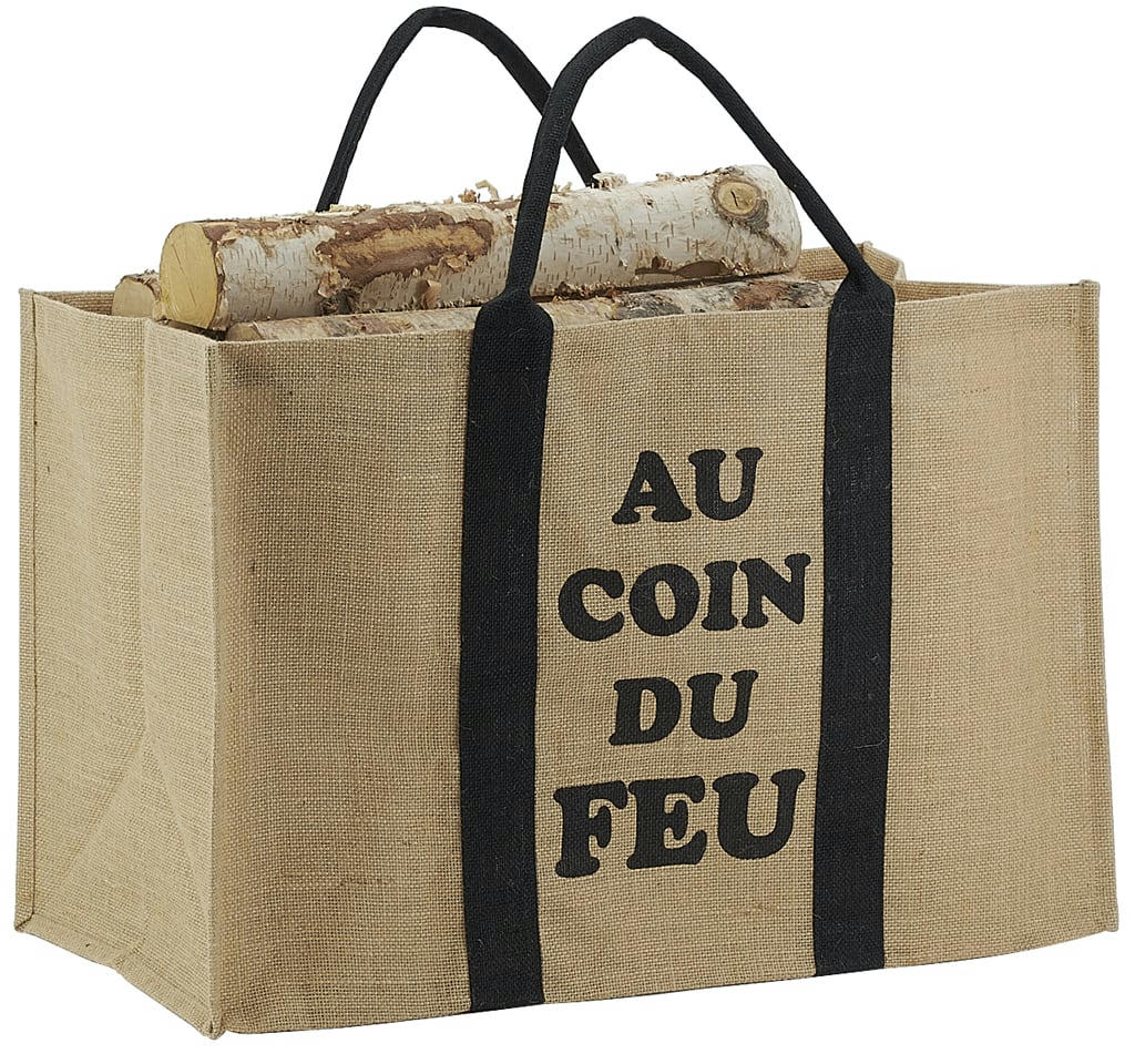 - Sac à bûches en jute naturel 'au coin du feu'