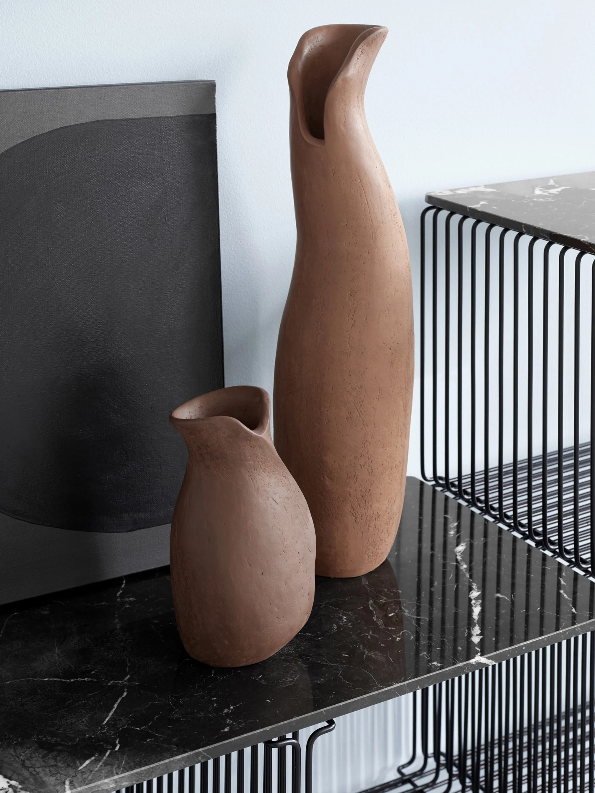 Marmor-Auflageplatte Panton Wire Extended für modulares Regalsystem, B 70 cm