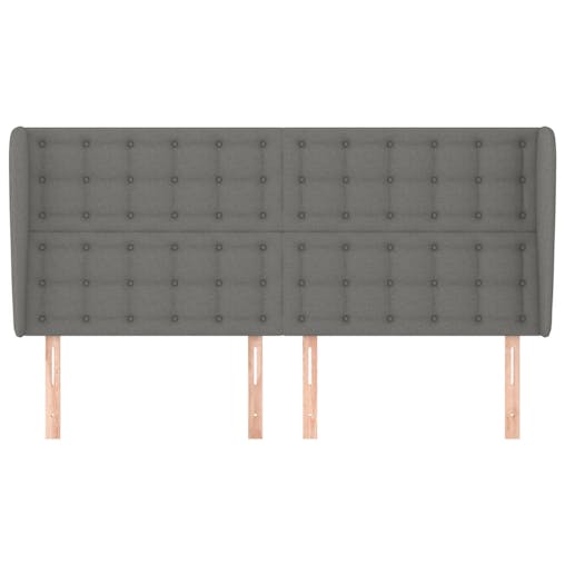 NNEVL Headboard with Ears Dark Grey 163x23x118/128 cm Fabric