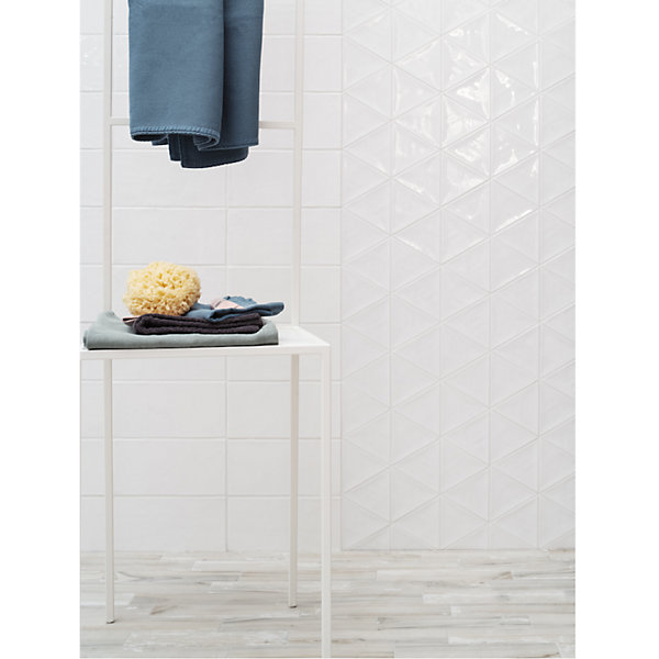 Carrelage mur trianguaire effet zellige blanc 13,2x11,4 cm 3LATI BIANCO
