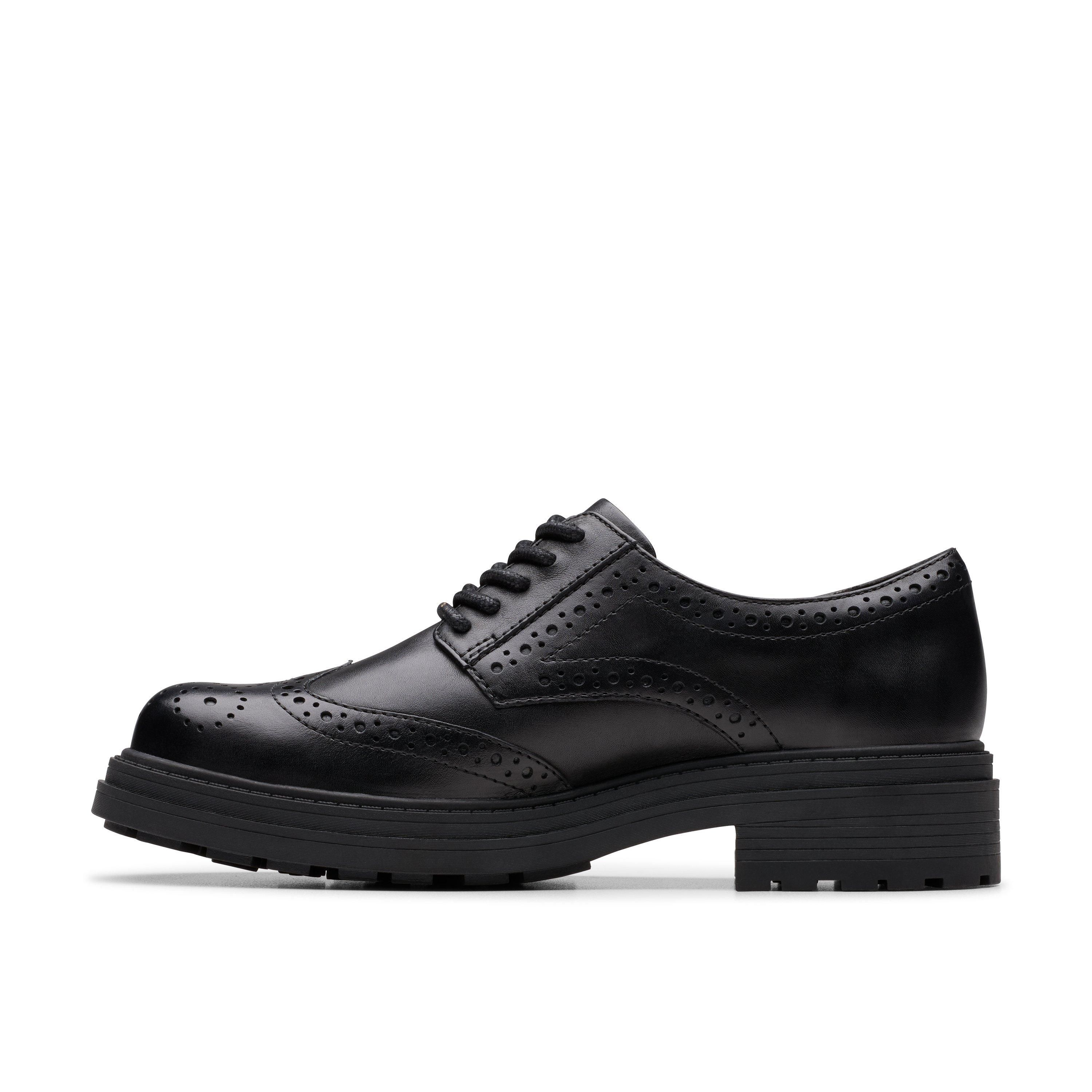 Clarks Orinoco3 Derby Black Leather Derby Shoes,Lace Up