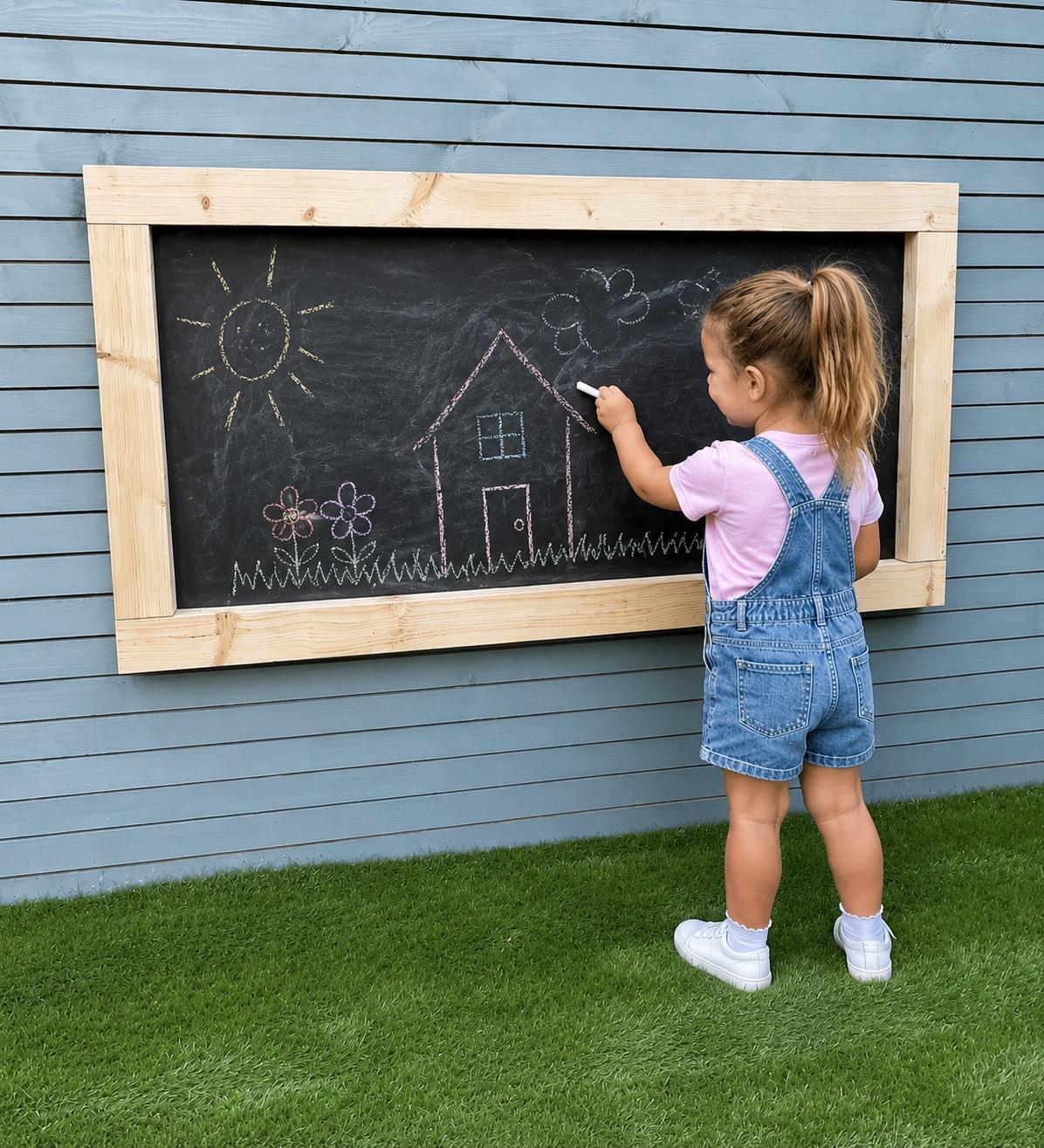 Handmade Wooden Outdoor Chalkboard: Large Garden Blackboard, 60x120cm
