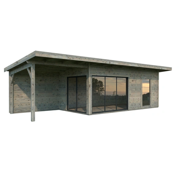 Gartenhaus »Andrea Slide Plus«, B x H x L: 898 x 264 x 300 cm, Grau, tauchgrundiert