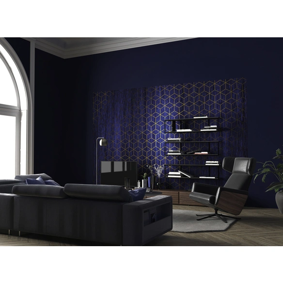 Vliestapete »Mystique Bleu«, Breite 400 cm, seidenmatt