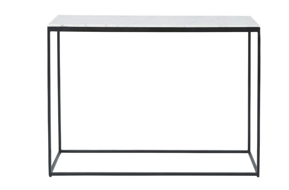 Marble - Console en marbre blanc et métal noir