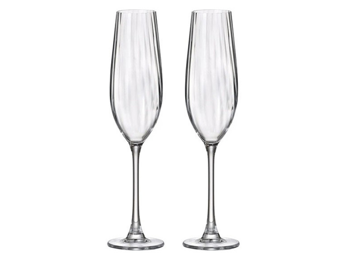Komplet 2 kieliszków do szampana 260 ml Columba Optic Crystal Bohemia