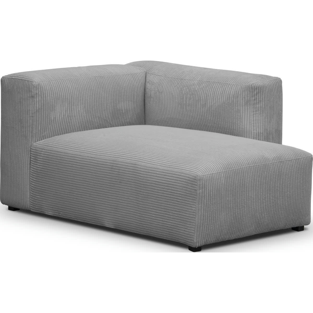 MODULO NEW - Méridienne d'angle à droite modulable en velours côtelé gris clair