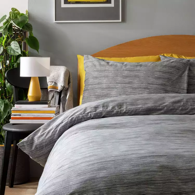 Habitat Stockholm Stripe Grey Bedding Set - Single