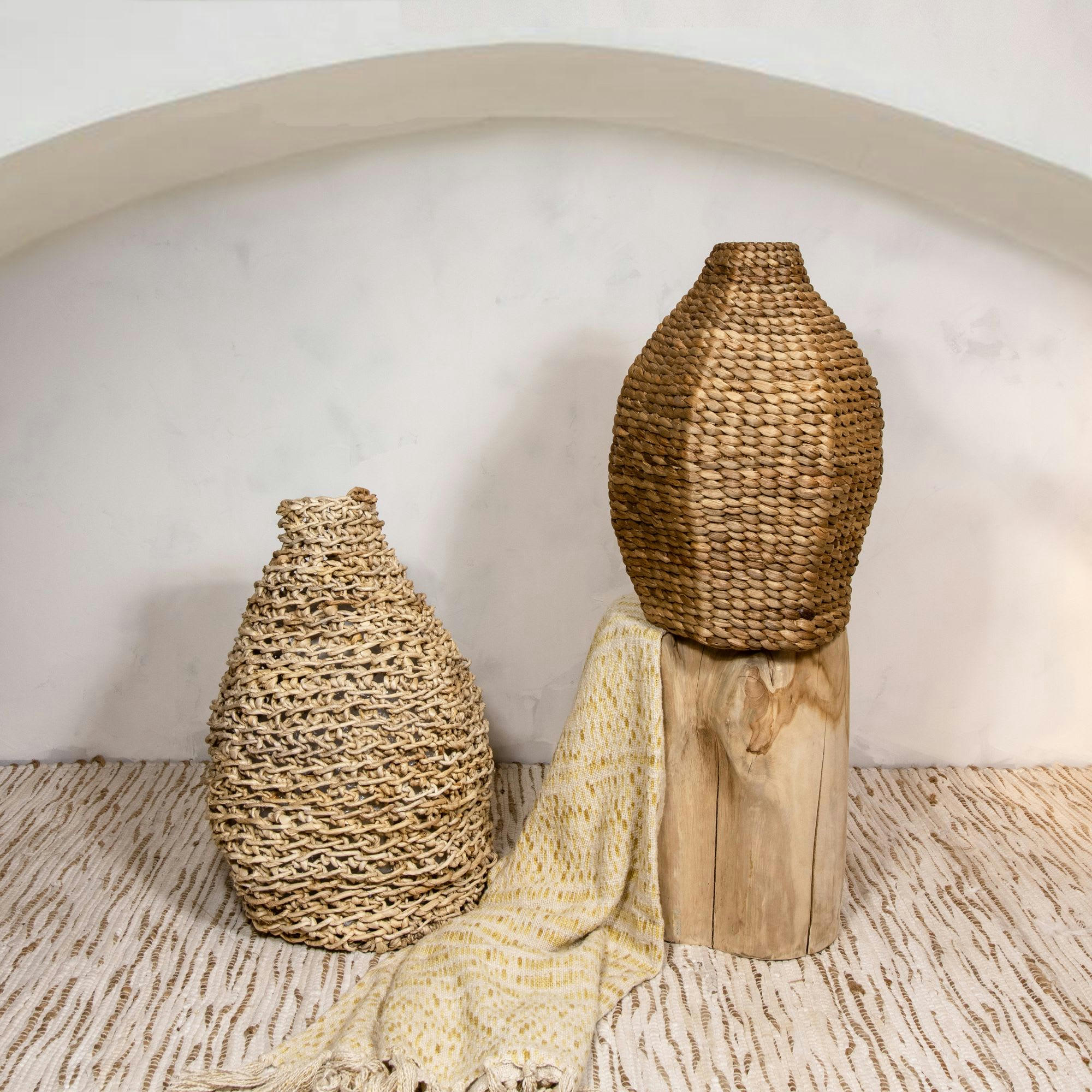 ABACA - Jarre décorative en fibre d'abaca h55cm