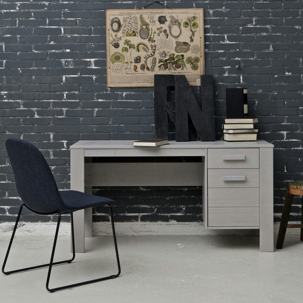 DENIS - Bureau en bois gris béton