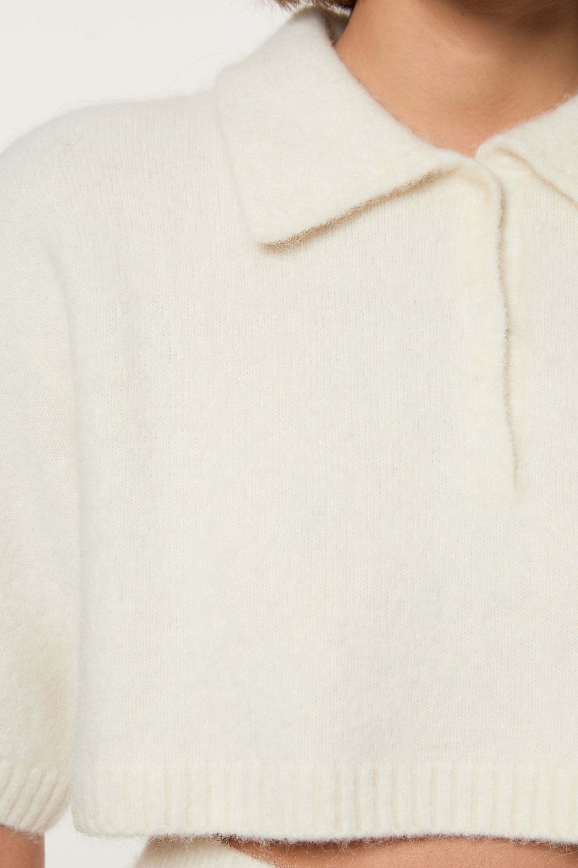 KarenMillen Alpaca Wool Fluffy Knit Polo Top