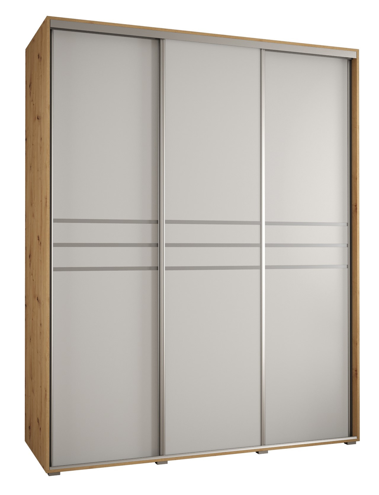 Szafa przesuwna 60 wysoka Davos 10 200 artisan biały srebrny