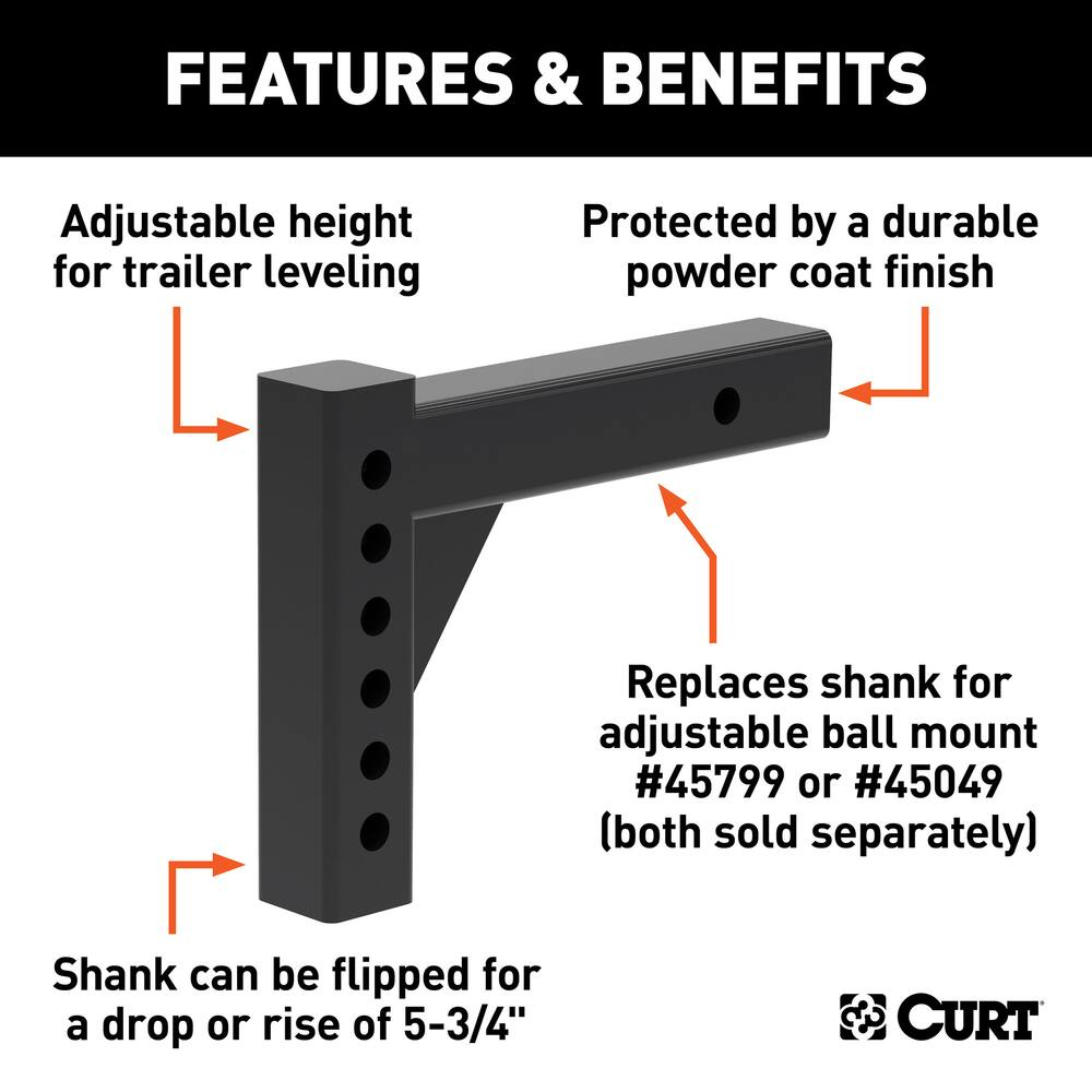 CURT Replacement Adjustable Ball Mount Shank