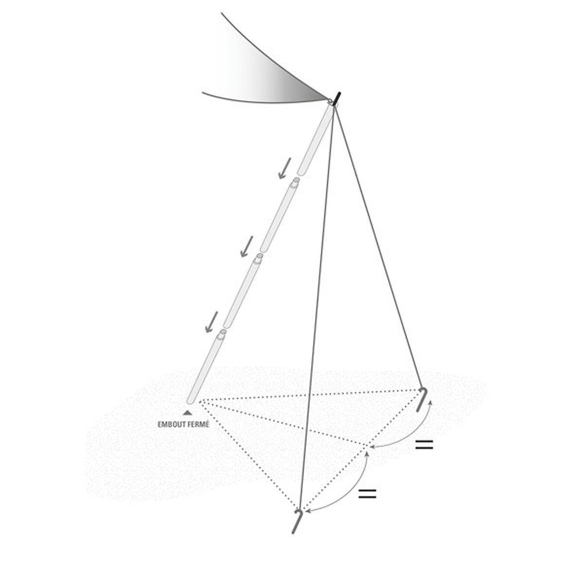 Mât de fixation pour voile d'ombrage nomade