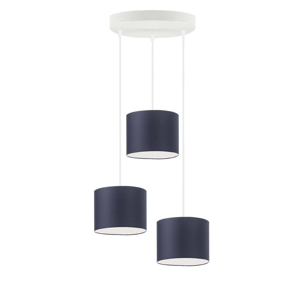 Lampa wisząca 3 punkty PUEBLO Biały/ Granatowy