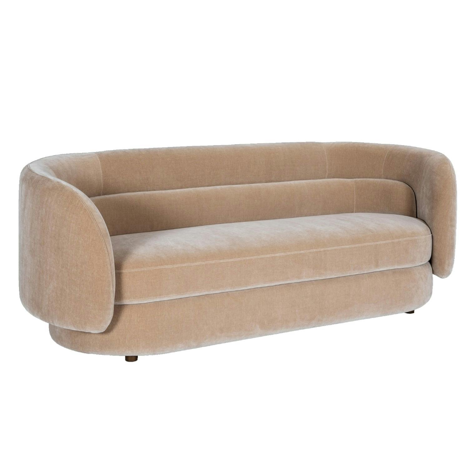 Canapé en velours marron clair DERBY