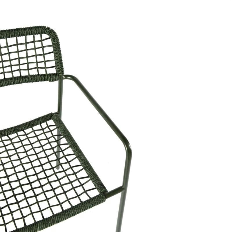 HAWAI - Fauteuil en acier et corde avec coussin