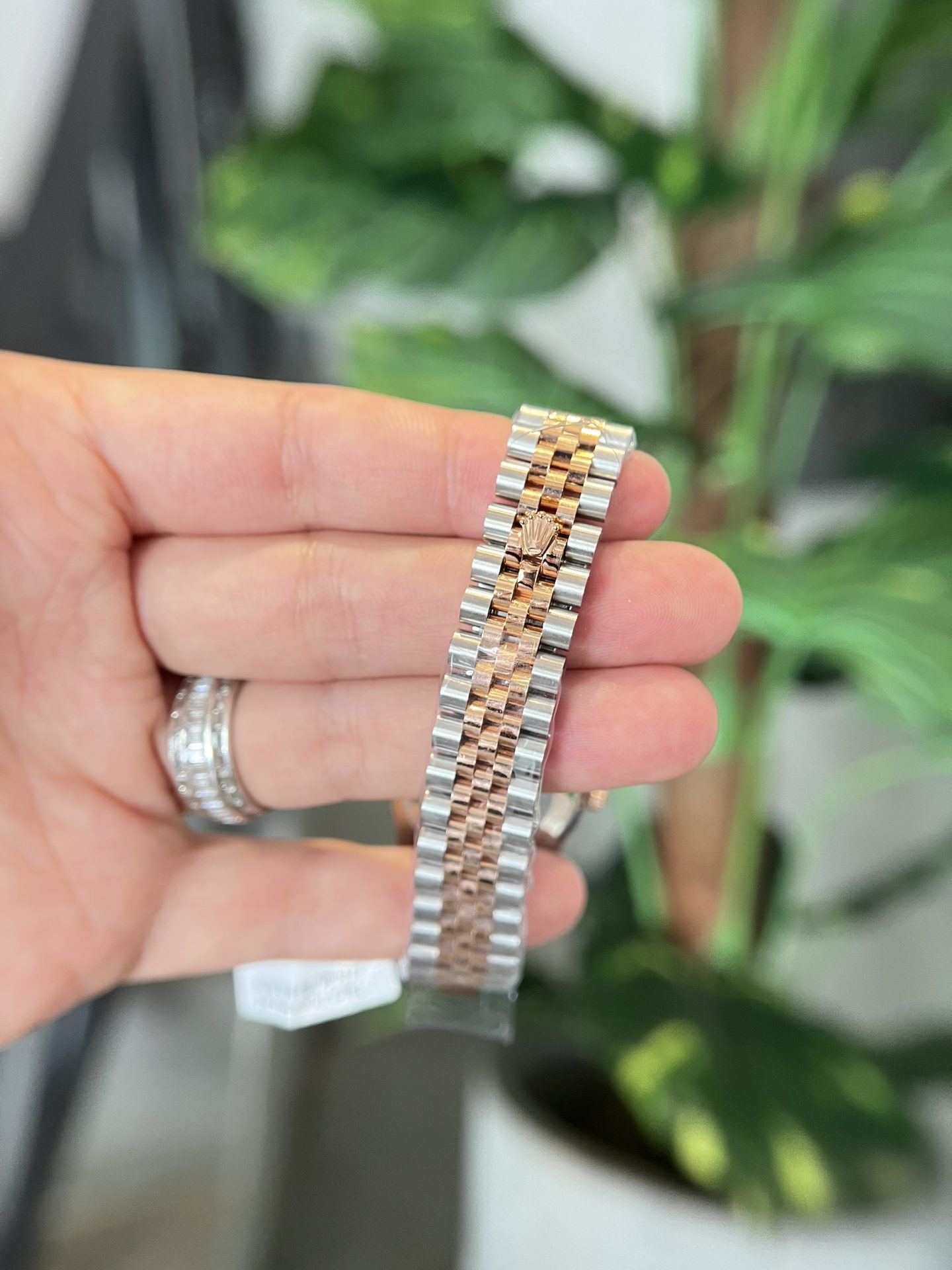 Rolex Datejust SS/RG Plated Pink Dial CZ Diamonds 31mm Jub Super Clone