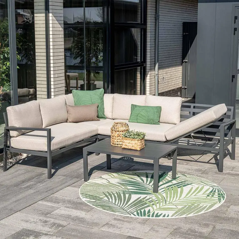 Garden Impressions Denver loungeset 4-delig links �?donker grijs