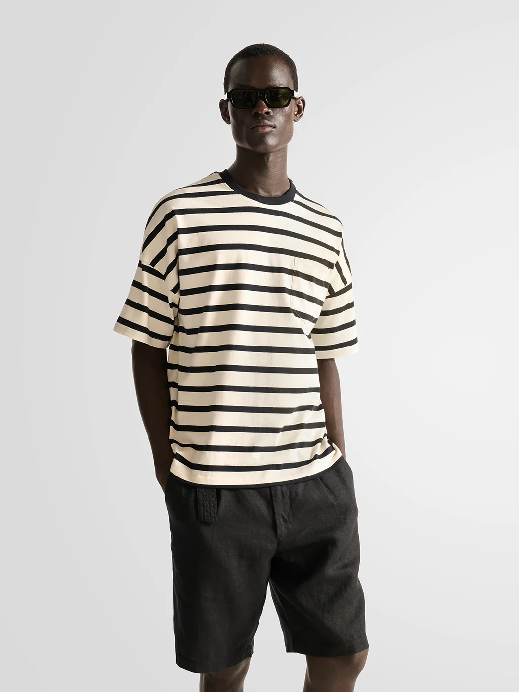 T-shirt col rond marinière - L'atelier