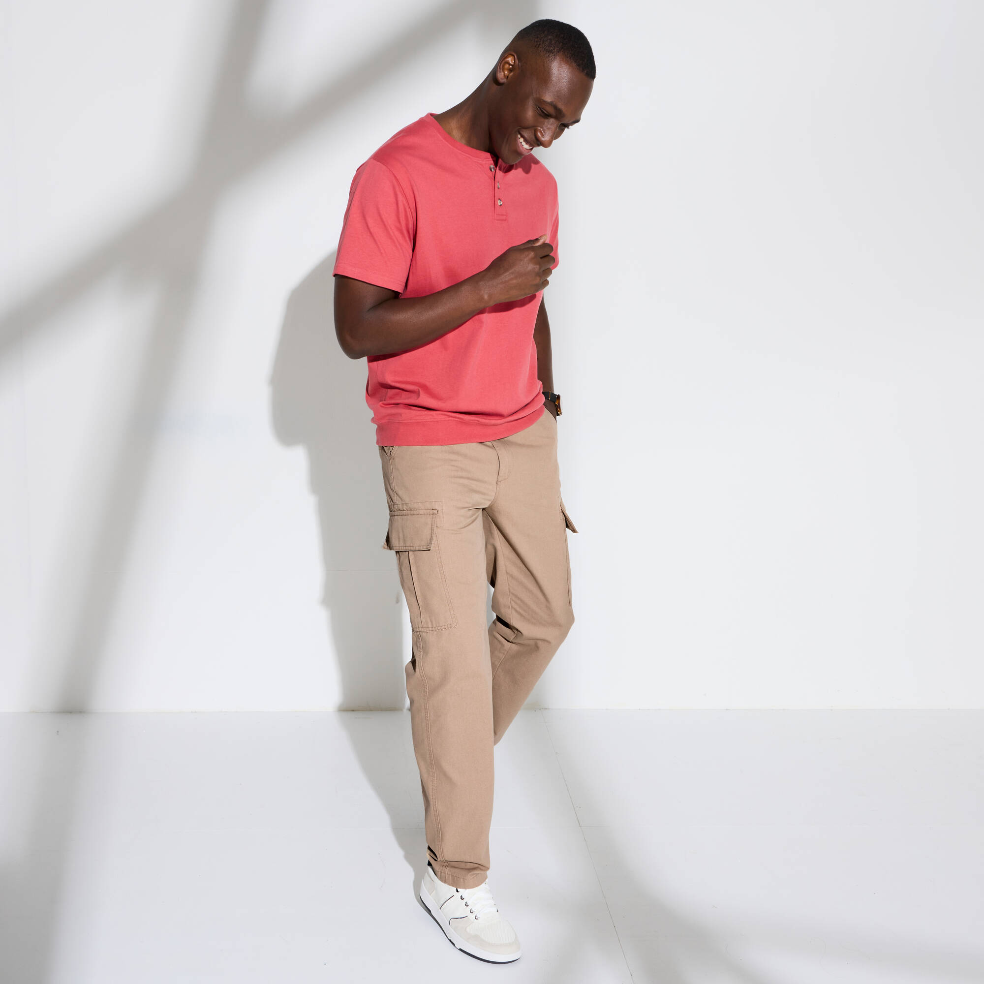 T-shirt Henley confort manches courtes - coton biologique(**)