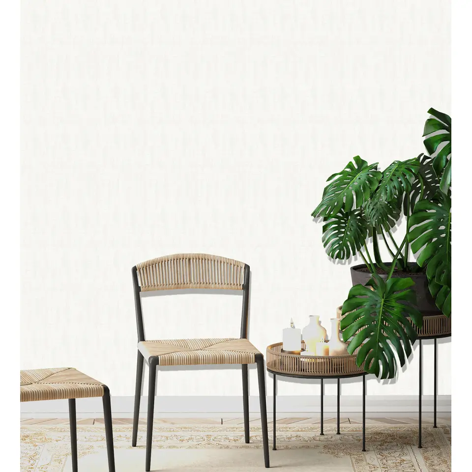 Dutch Wallcoverings - Loft uni wit - 0,53x10,05m