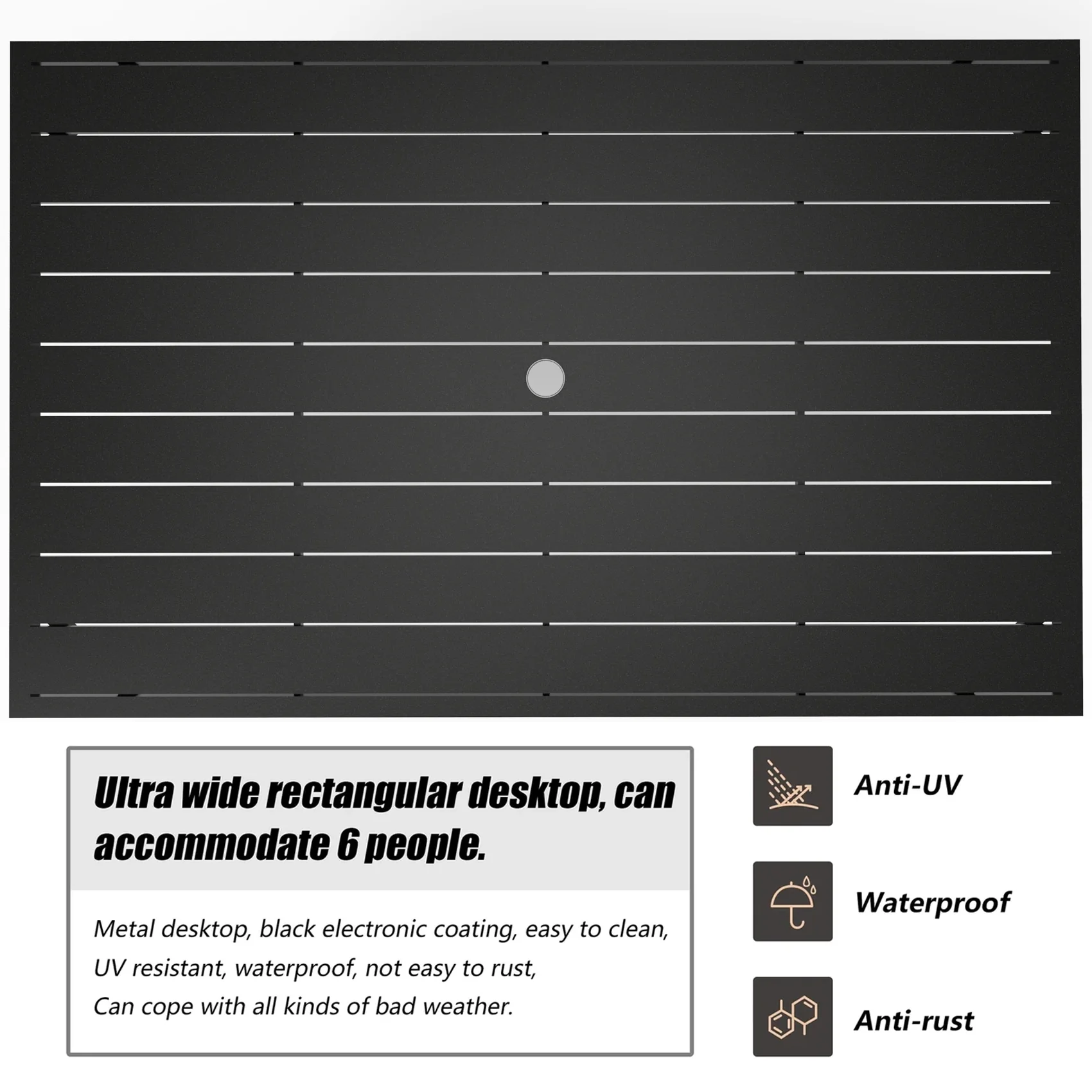 6-Person Patio Outdoor Dining Table