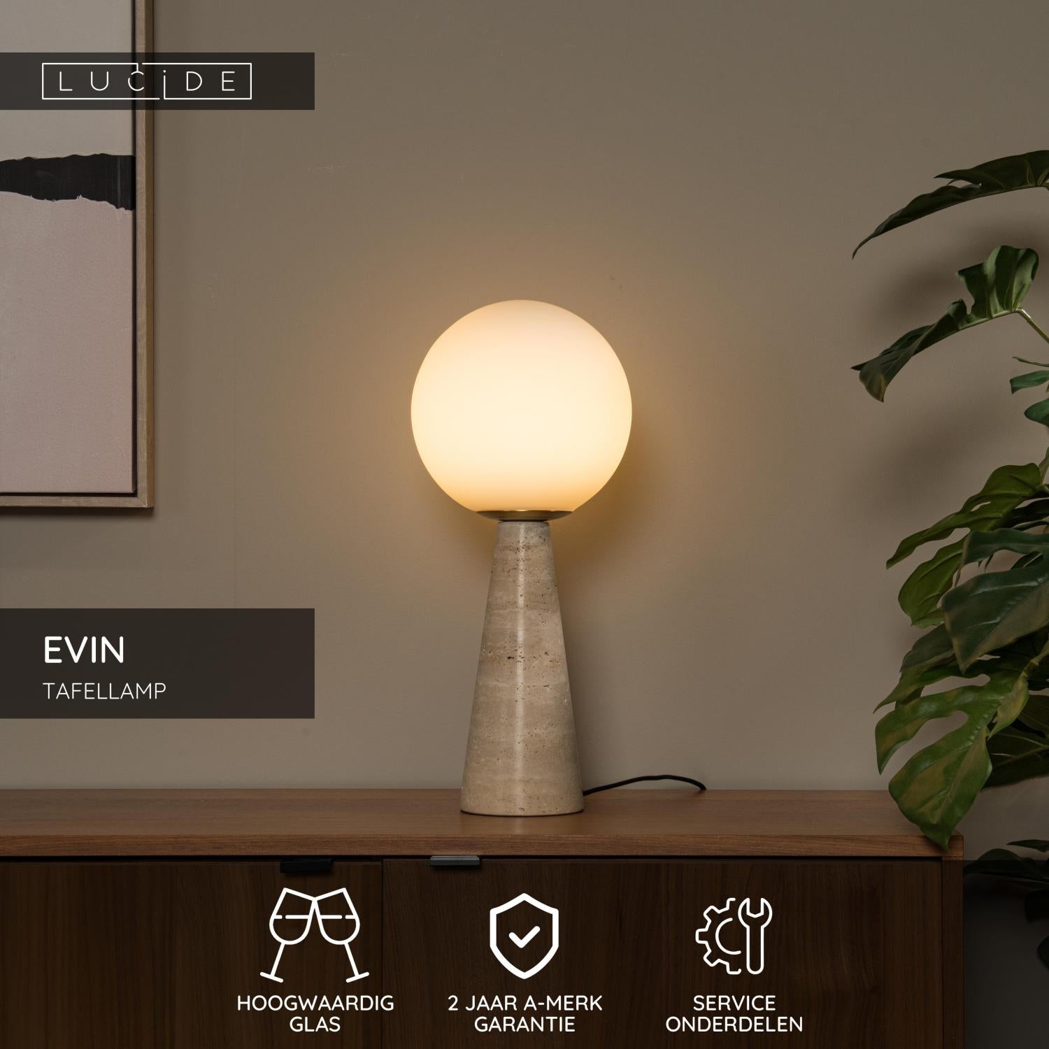 Lucide EVIN Tafellamp - Opaal