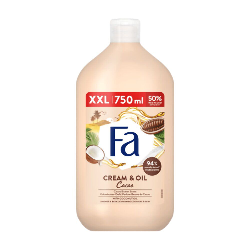 Gel douche et bain Fa Cream & Oil parfum beurre de cacao 750ml