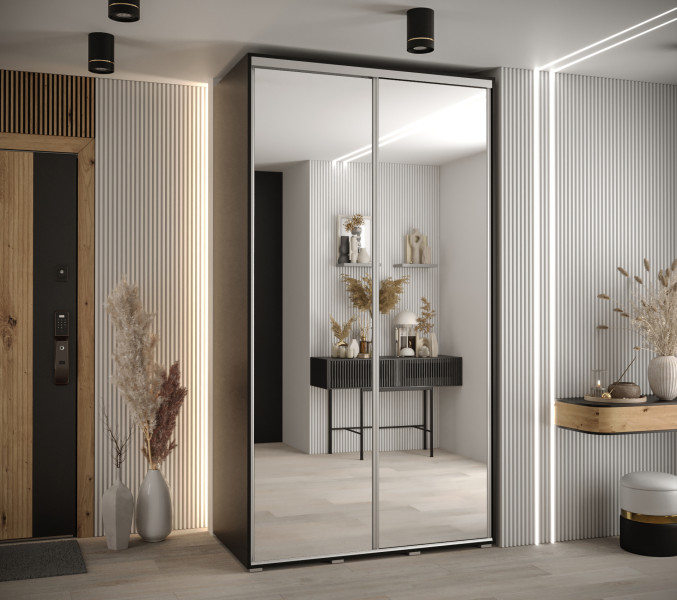 Szafa przesuwna 60 Cannes 2 140 czarny czarny srebrny