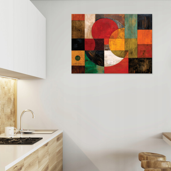 Obraz Abstrakcja Pomarańczowy Na Płótnie Do Sypialni Salonu 60x40