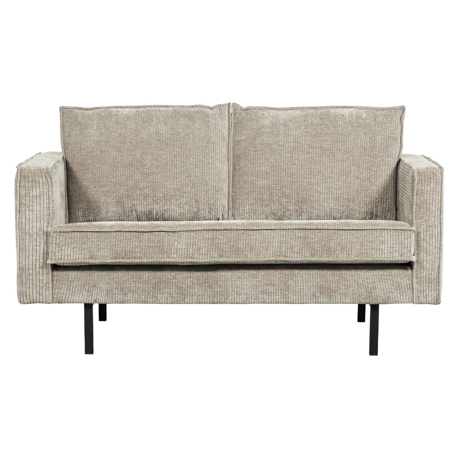 WOOOD 2-zits bank Rodeo - Ribstof - Donkerzand - 85x150x86