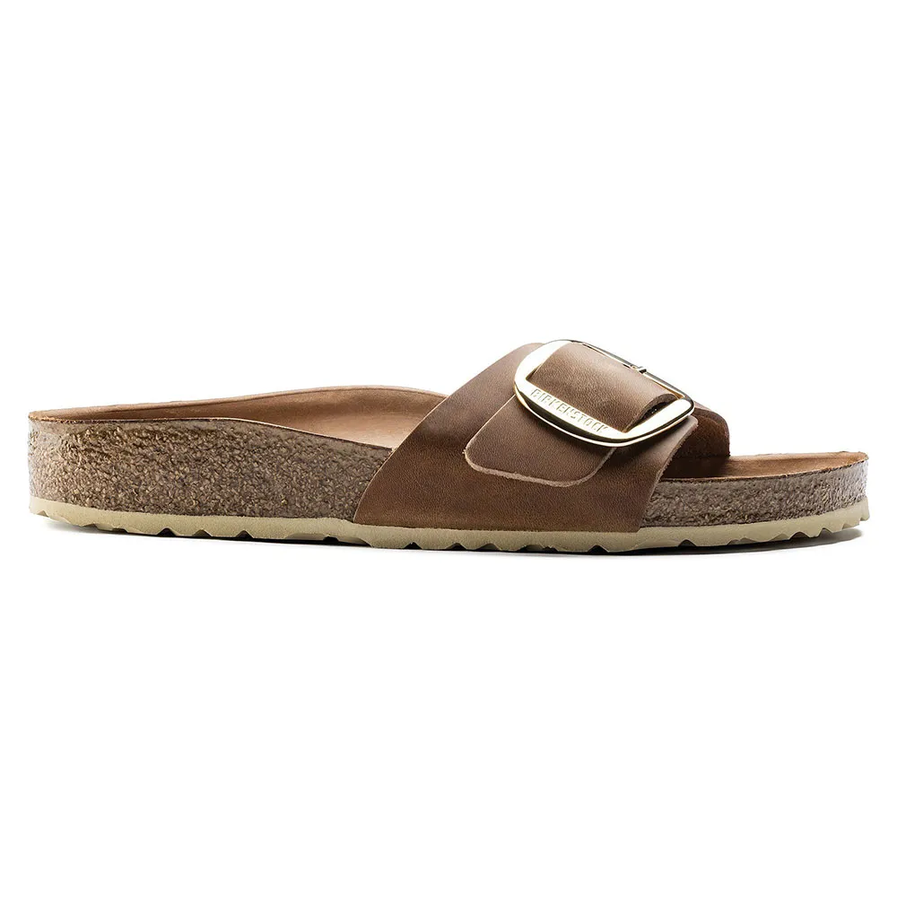 Birkenstock Madrid Big Buckle Oiled Natural Leather sandals