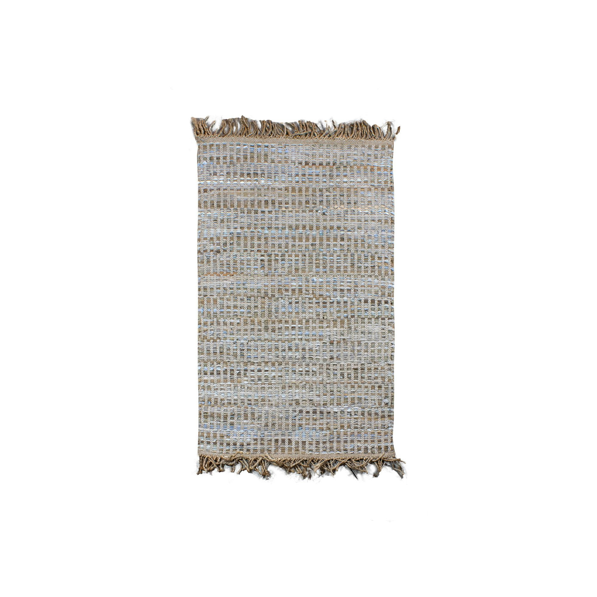 ALTAY - Tapis en cuir, jute et coton 150x90cm