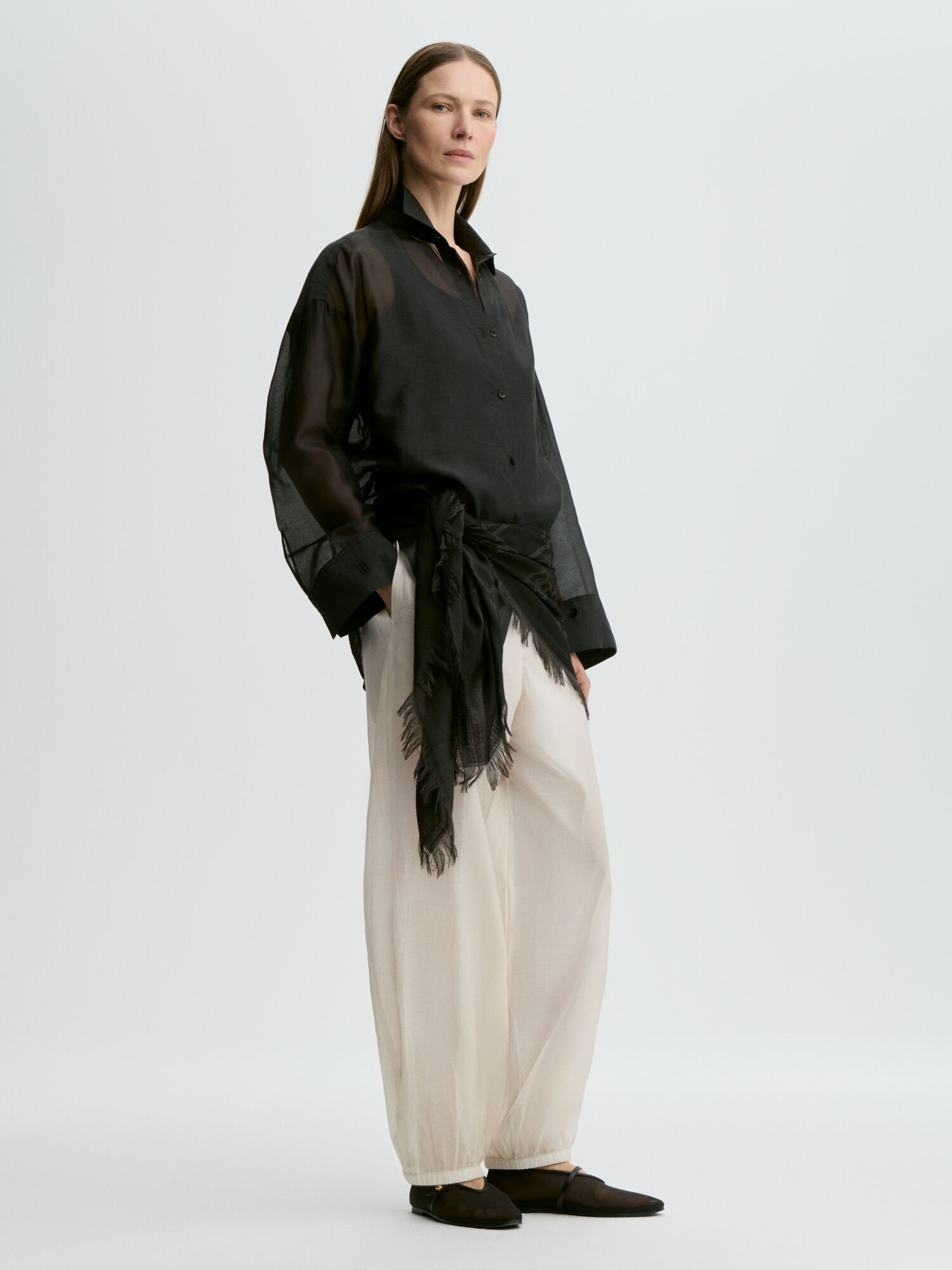 Derris silkeorganza-skjorte