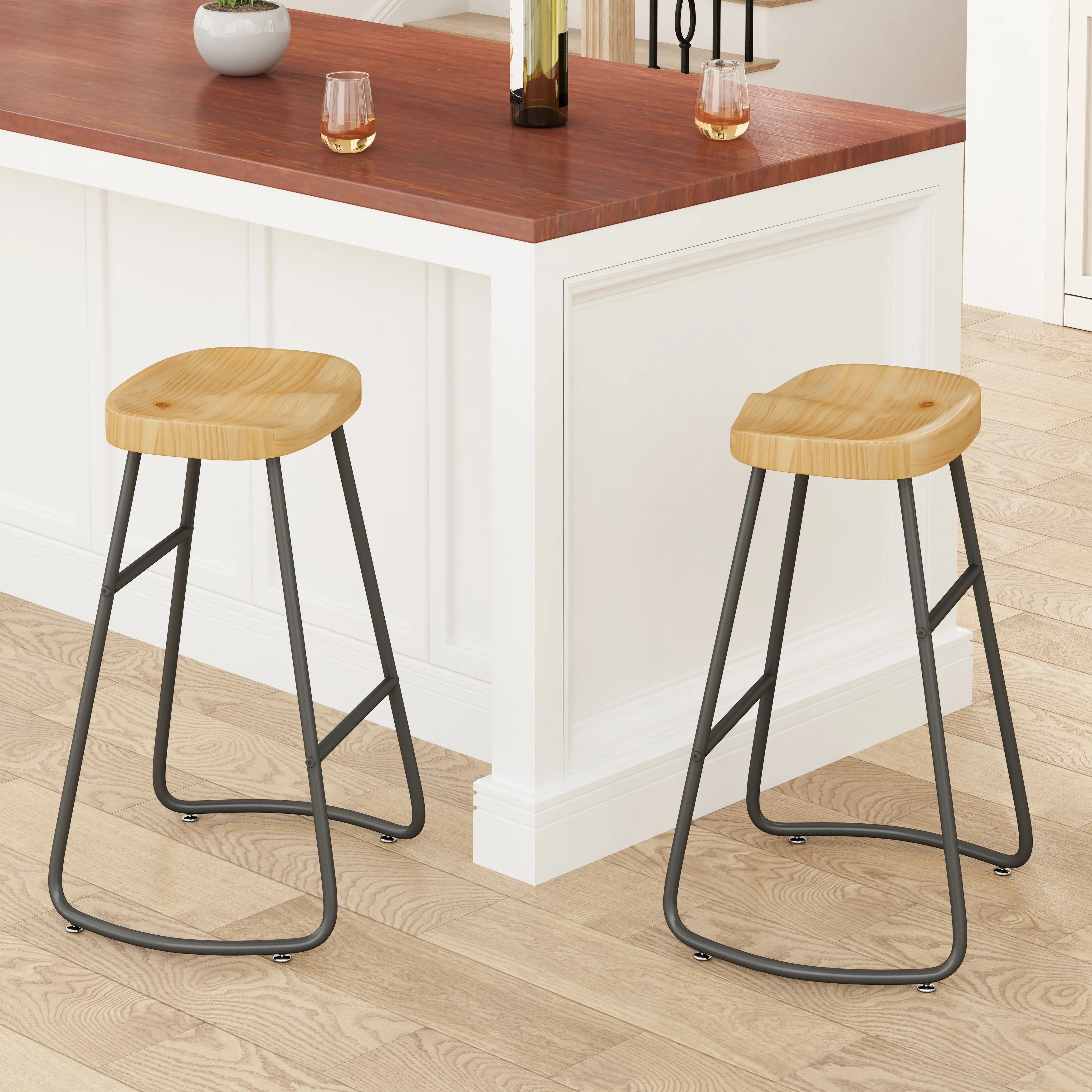 29.52 Stylish and Minimalist Bar Stools Counter Height Set of 2
