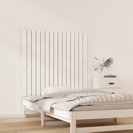 NNEVL Wall Headboard White 95.5x3x90 cm Solid Wood Pine