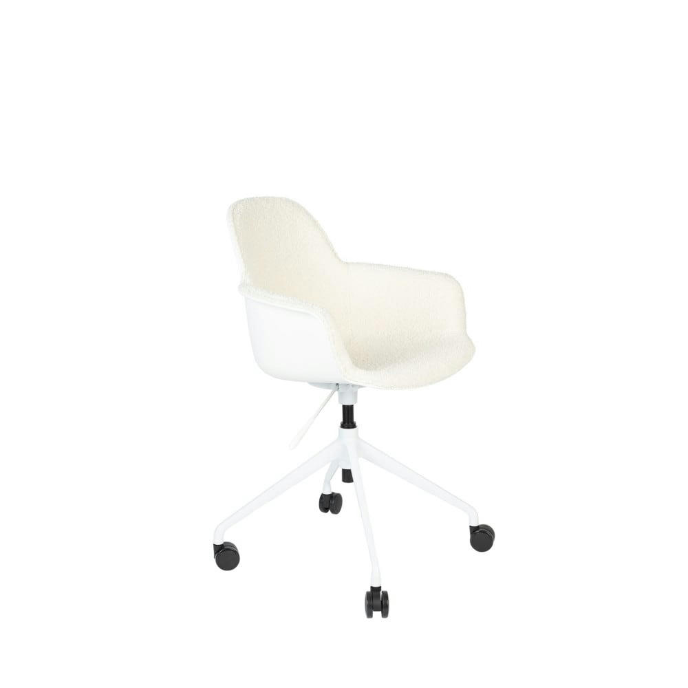 ALBERT KUIP - Chaise de bureau en tissu bouclette avec accoudoirs pivotante à roulet