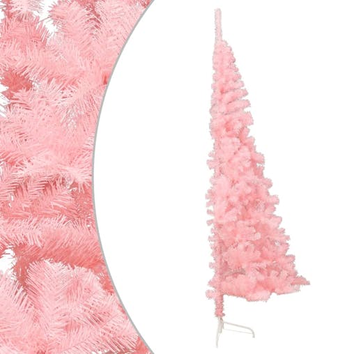NNEVL Artificial Half Christmas Tree with Stand Pink 180 cm PVC