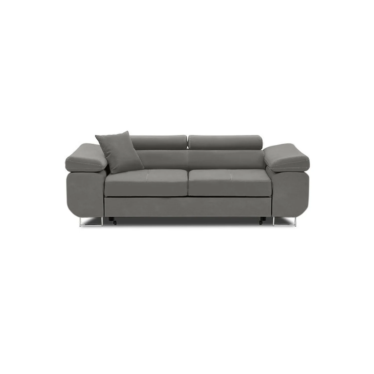 Elegancka sofa 2-osobowa rozkładana stylowa velvet Szara