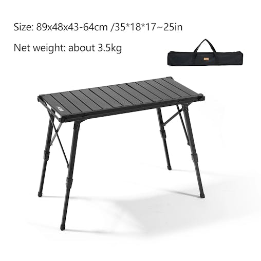NNEOBA Multifunctional IGT Camping Table Adjustable Aluminum Alloy Black