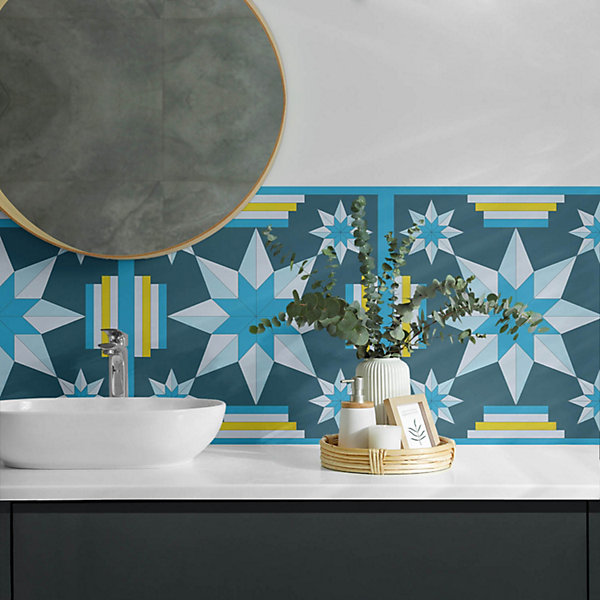 Panneau Mural Wallfluent 100x50 cm Motif Géométrique À Triangles 1 pièce