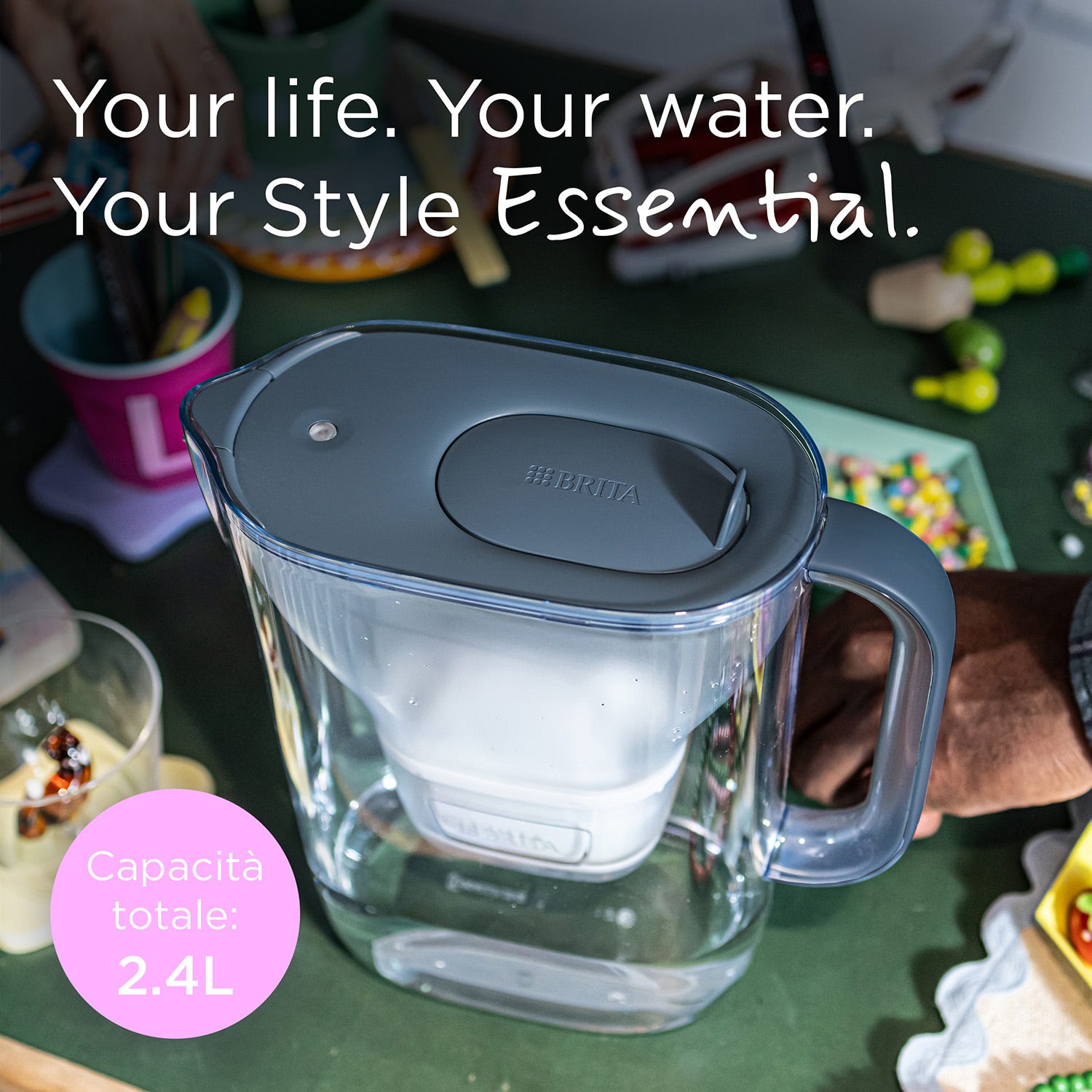 Set caraffa filtrante Brita Style Essential blu 3 filtri
