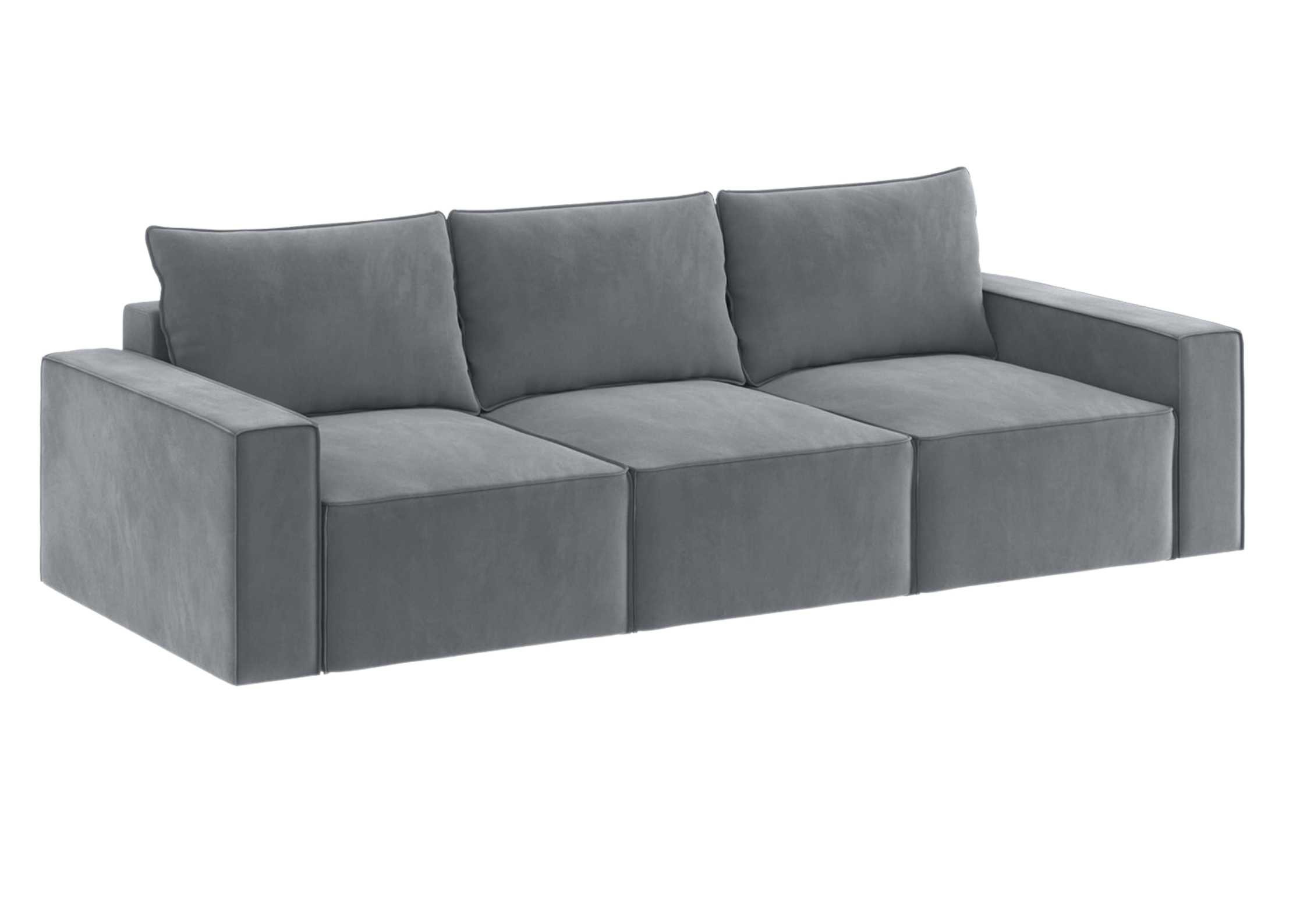 Sofa Rozkładana Trzyosobowa z Pojemnikiem SENS Szara z Funkcją Spania
