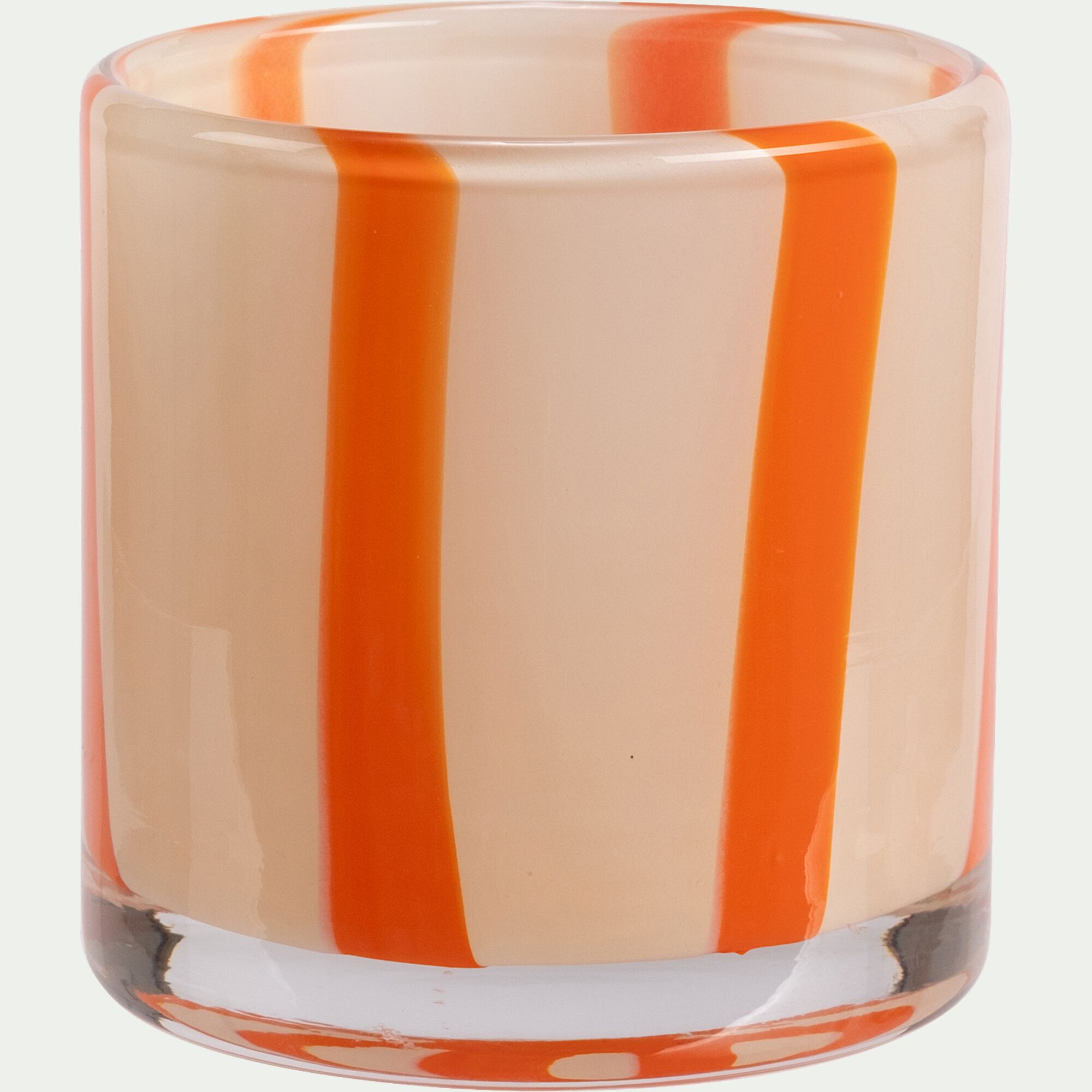 DYNA - Photophore en verre D8cm - orange